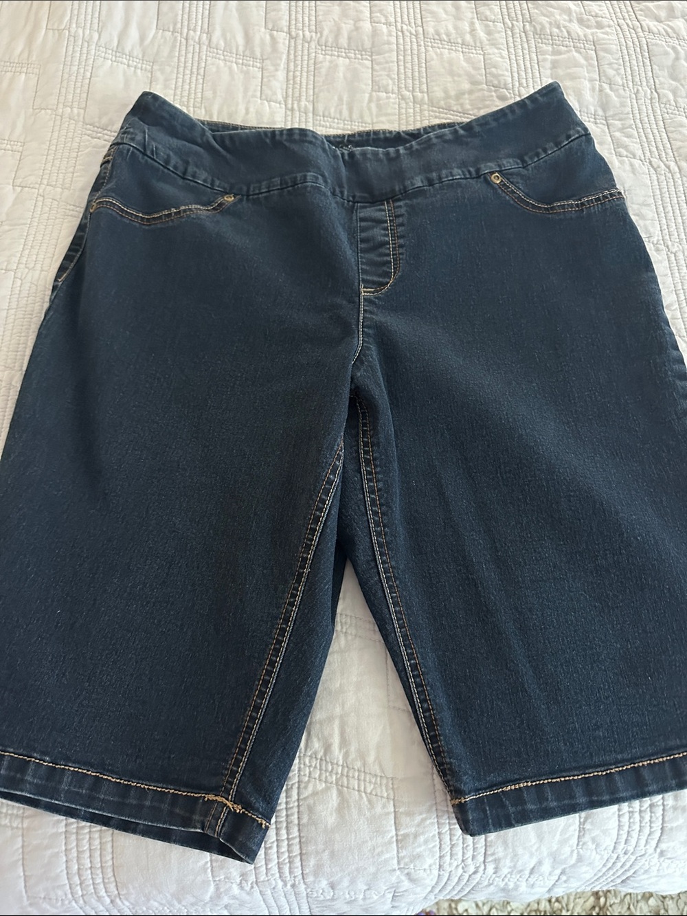 Peck & Peck Navy Denim Bermuda Shorts